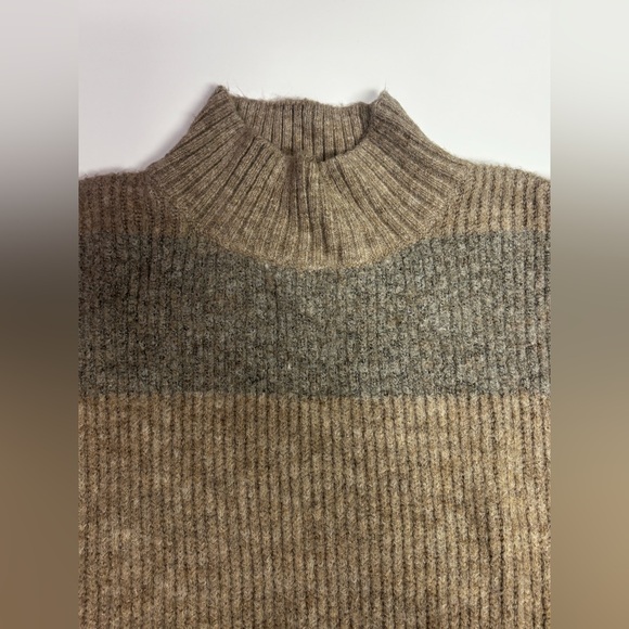 323. Lulu's Women's Sweater Dress - Brown, Gray, and White - Picture 6 of 6